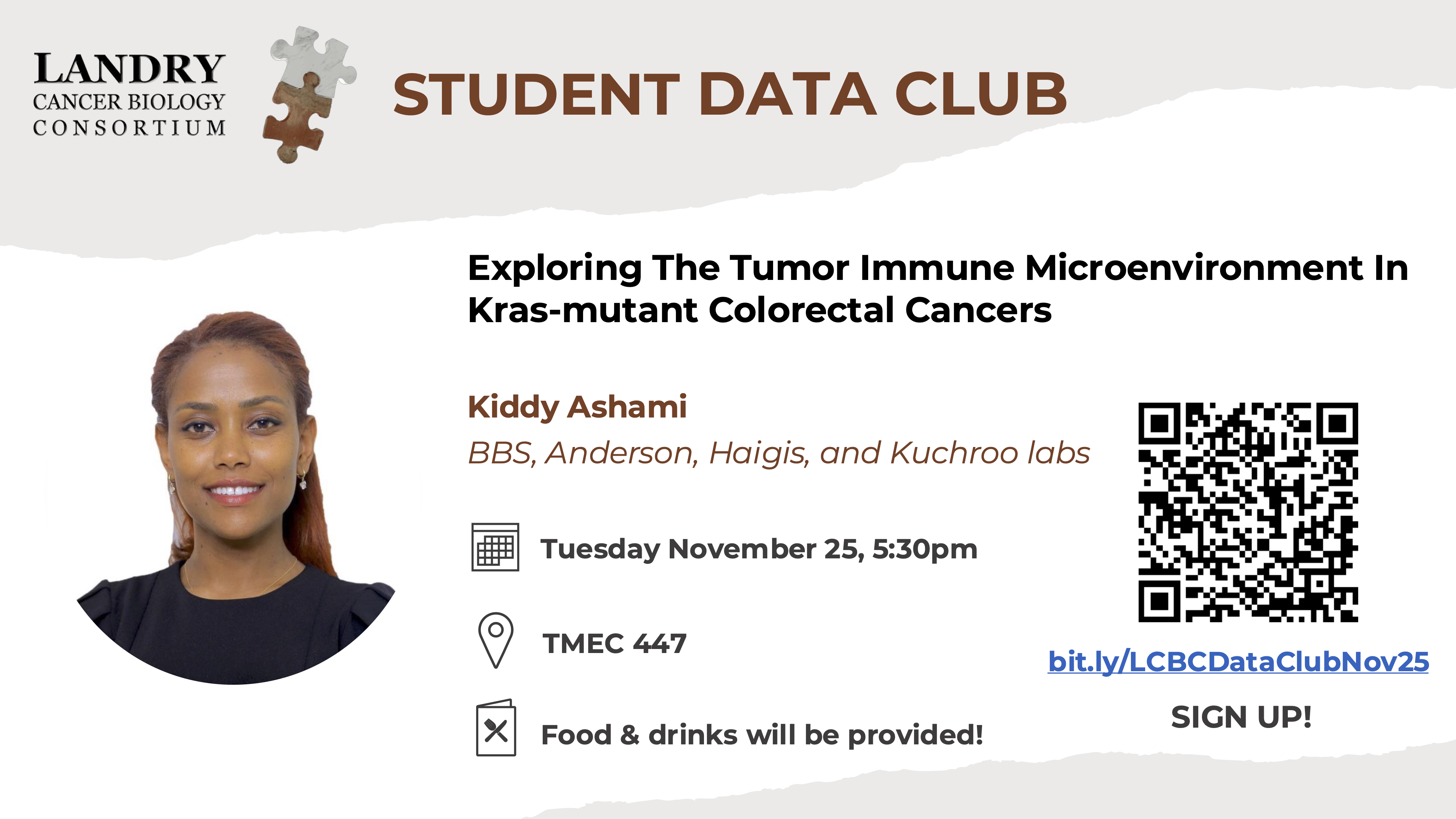 Flyer for November Student Data Club