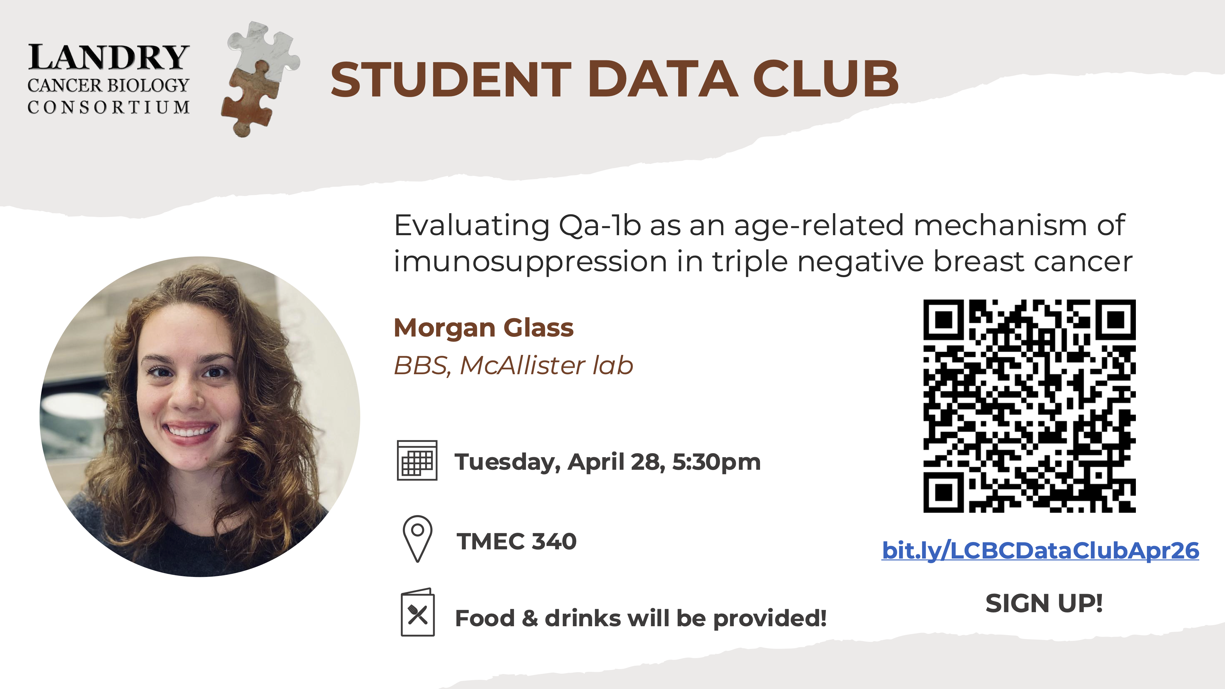 Flyer for April data club