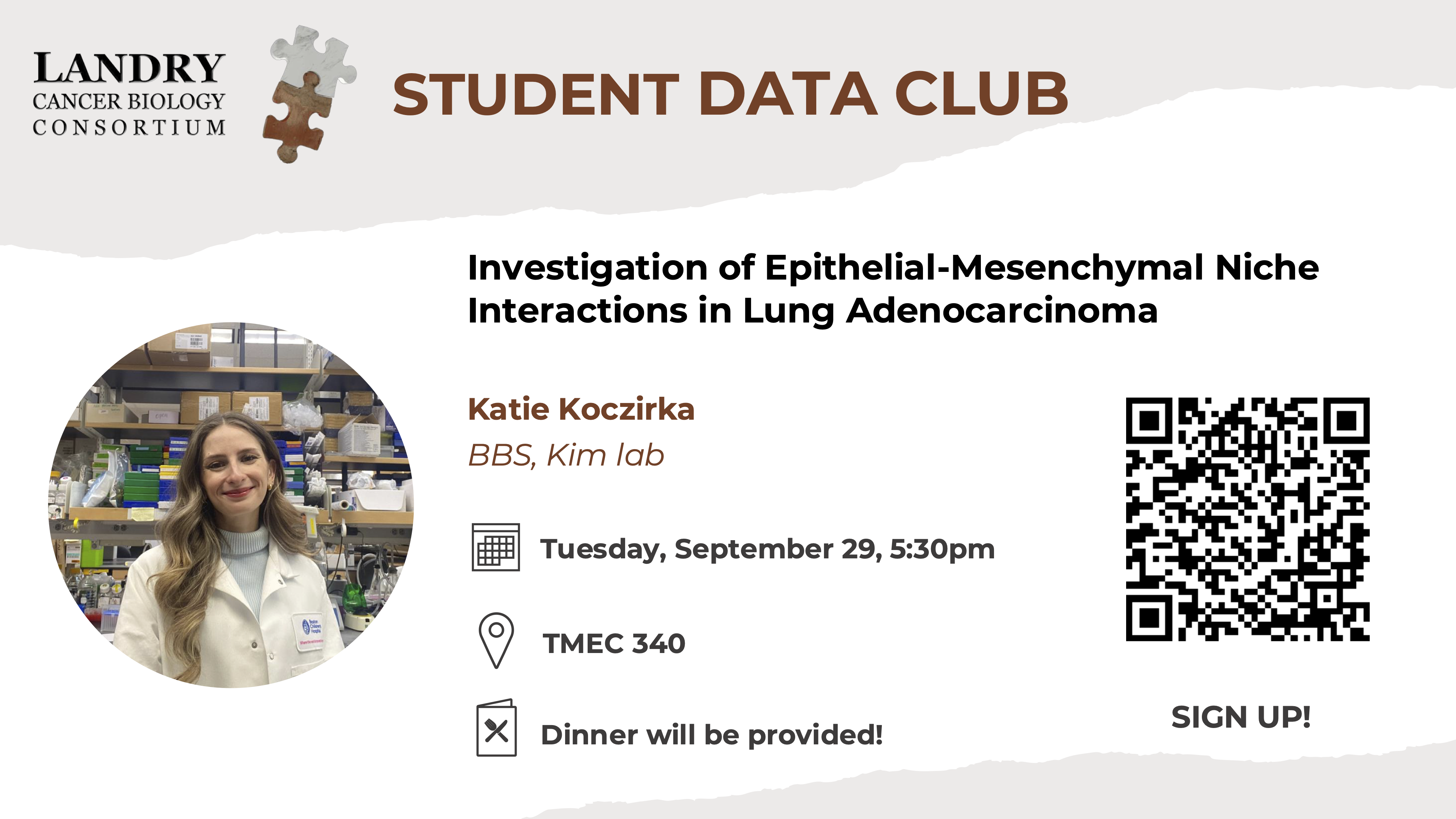 Flyer for September Student Data Club